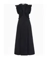 Ulla Johnson Shiva Sleeveless Ruffled Midi Dress Noir In Black