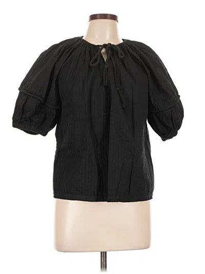 Pre-owned Ulla Johnson Short Sleeve Blouse In Black