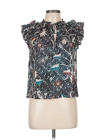 Pre-owned Ulla Johnson Short Sleeve Blouse In Blue
