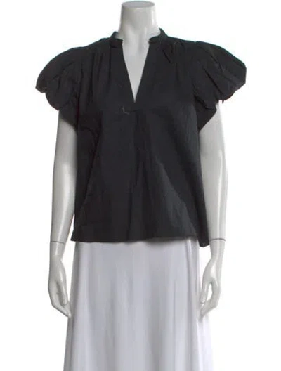 Pre-owned Ulla Johnson Short Sleeve Blouse In Blue