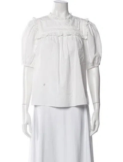 Pre-owned Ulla Johnson Short Sleeve Blouse In Blue