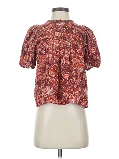 Pre-owned Ulla Johnson Short Sleeve Blouse In Brown