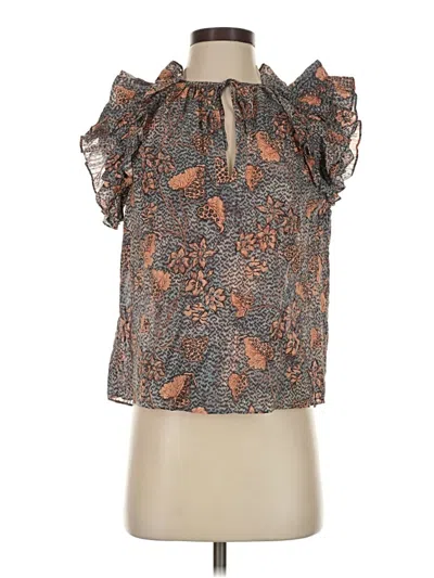 Pre-owned Ulla Johnson Short Sleeve Blouse In Brown