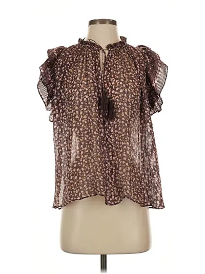 Pre-owned Ulla Johnson Short Sleeve Blouse In Brown
