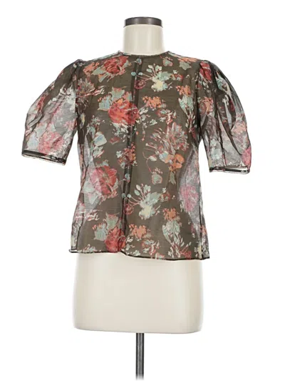 Pre-owned Ulla Johnson Short Sleeve Blouse In Gray