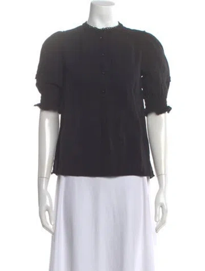 Pre-owned Ulla Johnson Short Sleeve Blouse In Gray
