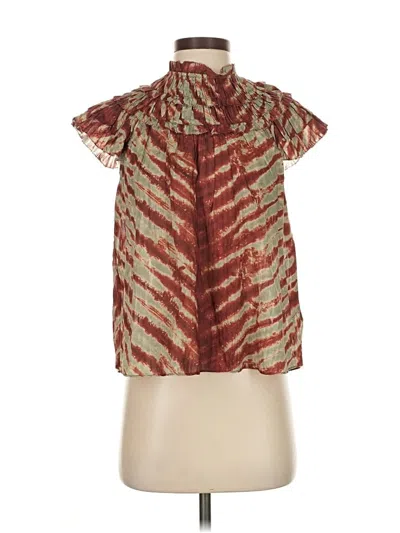 Pre-owned Ulla Johnson Short Sleeve Blouse In Green