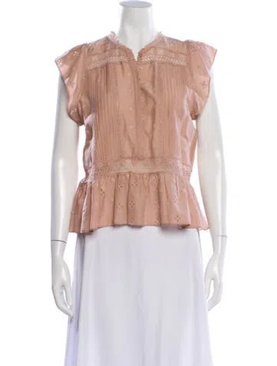 Pre-owned Ulla Johnson Short Sleeve Blouse In Neutral