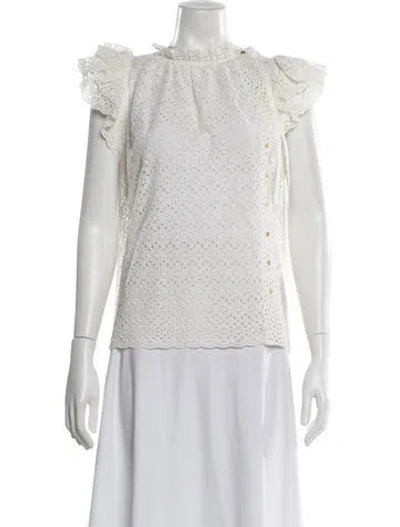 Pre-owned Ulla Johnson Short Sleeve Blouse In Neutral
