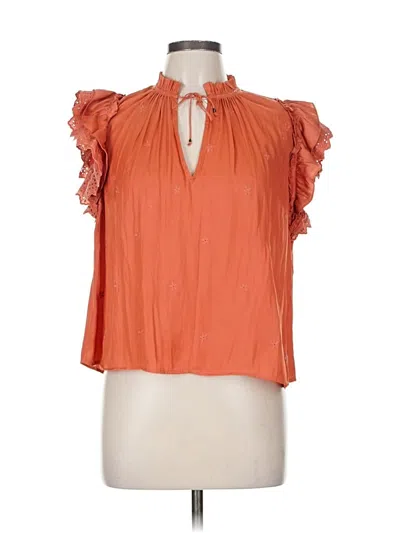 Pre-owned Ulla Johnson Short Sleeve Blouse In Orange
