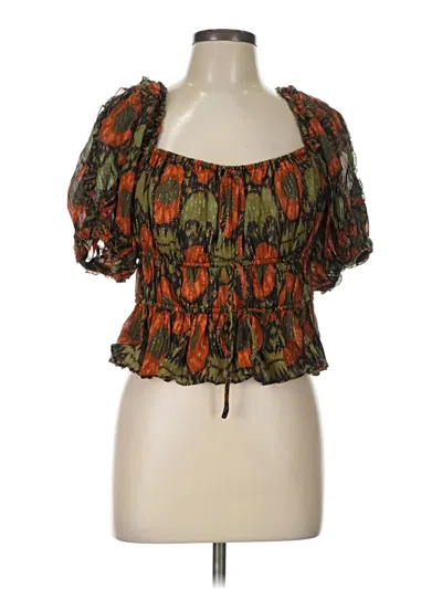 Pre-owned Ulla Johnson Short Sleeve Blouse In Orange