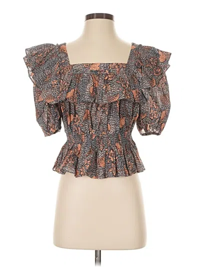 Pre-owned Ulla Johnson Short Sleeve Blouse In Orange