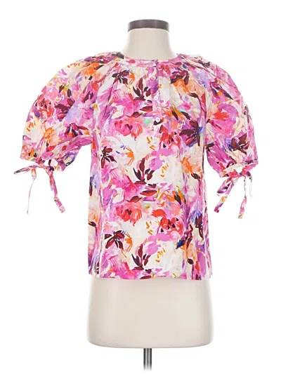 Pre-owned Ulla Johnson Short Sleeve Blouse In Pink