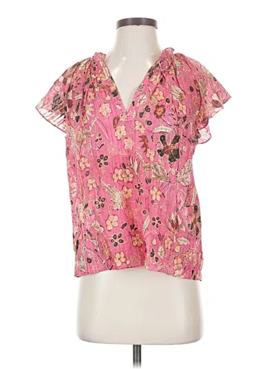 Pre-owned Ulla Johnson Short Sleeve Blouse In Pink