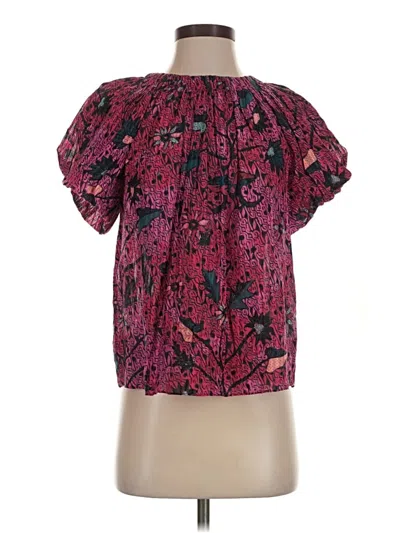 Ulla Johnson Short Sleeve Blouse In Brown