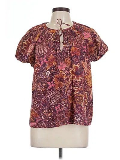 Pre-owned Ulla Johnson Short Sleeve Blouse In Purple