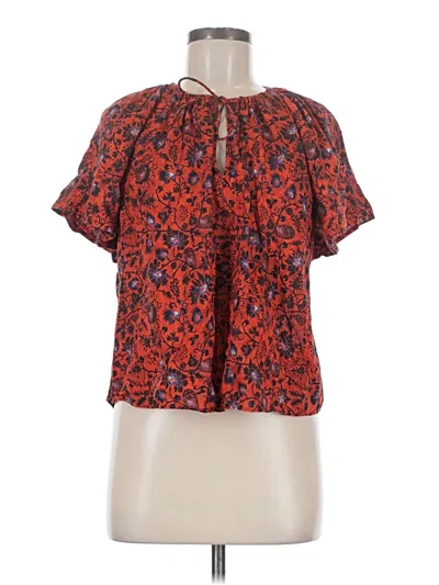 Pre-owned Ulla Johnson Short Sleeve Blouse In Red