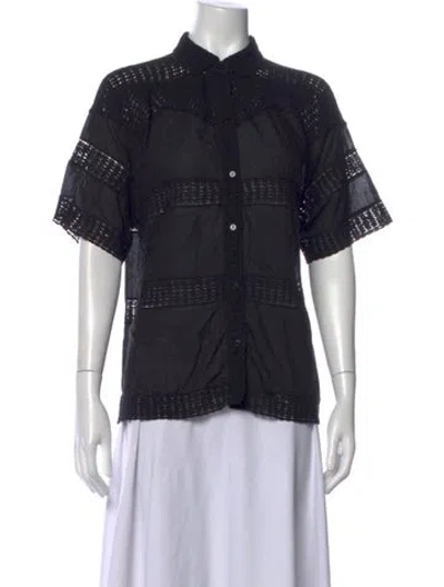 Pre-owned Ulla Johnson Short Sleeve Blouse W/ Tags In Black