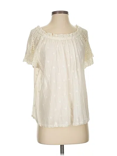 Pre-owned Ulla Johnson Short Sleeve Blouse In White