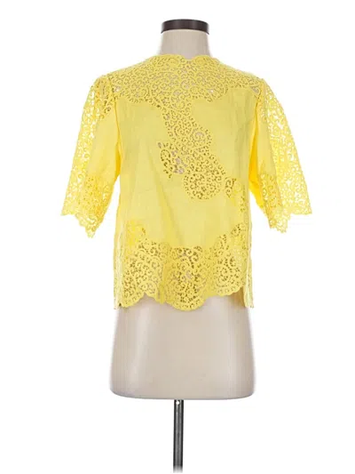 Pre-owned Ulla Johnson Short Sleeve Blouse In Yellow
