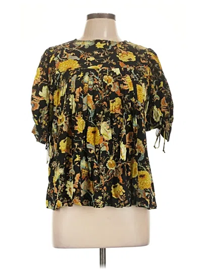 Pre-owned Ulla Johnson Short Sleeve Blouse In Yellow
