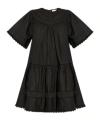 Ulla Johnson Scalloped Cotton Minidress In Black