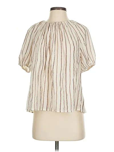 Pre-owned Ulla Johnson Short Sleeve Turtleneck In White