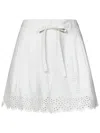 Ulla Johnson Sabine Belted Broderie Anglaise Cotton Shorts In Bianco