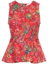 Ulla Johnson Sydney Top Hibiscus In Red