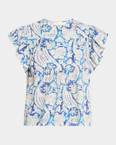 Ulla Johnson Sienna Flutter-sleeve Blouse