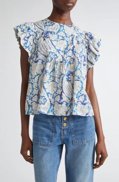 ULLA JOHNSON ULLA JOHNSON SIENNA FLUTTER SLEEVE TOP