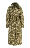 Ulla Johnson Sigrid Removable Fur Collar Cotton Coat In Green