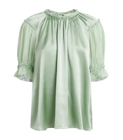 Ulla Johnson Silk Alina Blouse In Green
