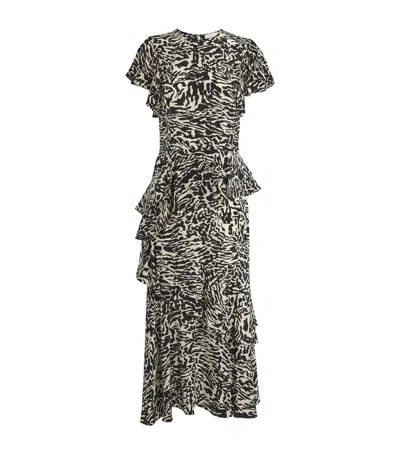 Ulla Johnson Amaia Ruffled Animal-print Maxi Dress In Animal Print