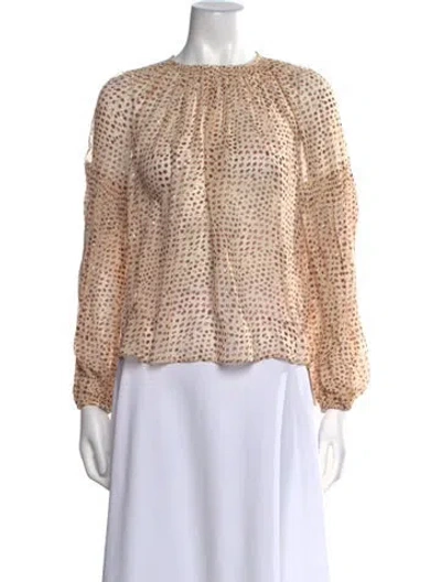 Pre-owned Ulla Johnson Silk Animal Print Blouse In Neutral