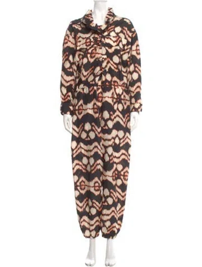 Pre-owned Ulla Johnson Silk Animal Print Jumpsuit In Black