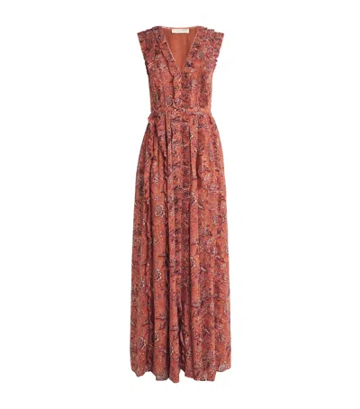 Ulla Johnson Silk-blend Aida Maxi Dress In Orange