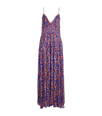 Ulla Johnson Silk Chiffon Atrani Maxi Dress In Purple