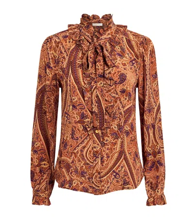 Ulla Johnson Silk Crepe De Chine Catroux Blouse In Pink