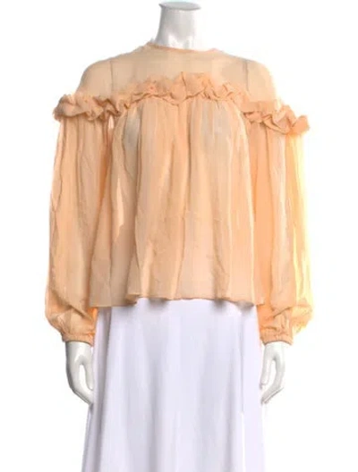Pre-owned Ulla Johnson Silk Crew Neck Blouse W/ Tags In Neutral