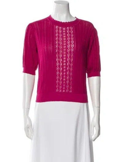 Pre-owned Ulla Johnson Silk Crew Neck Sweater In Pink