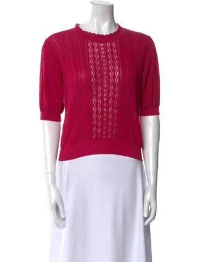 Pre-owned Ulla Johnson Silk Crew Neck Sweater In Red