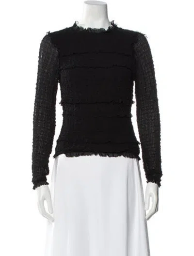 Pre-owned Ulla Johnson Silk Crew Neck Top In Black