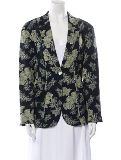 Pre-owned Ulla Johnson Silk Floral Print Blazer In Neutral