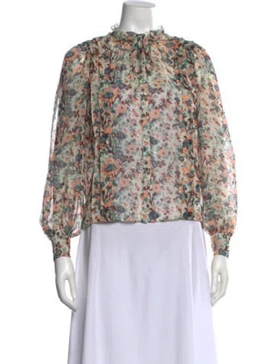 Pre-owned Ulla Johnson Silk Floral Print Blouse
