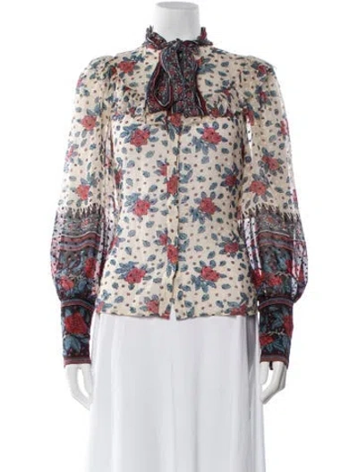 Pre-owned Ulla Johnson Silk Floral Print Blouse