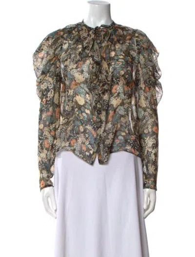 Pre-owned Ulla Johnson Silk Floral Print Blouse