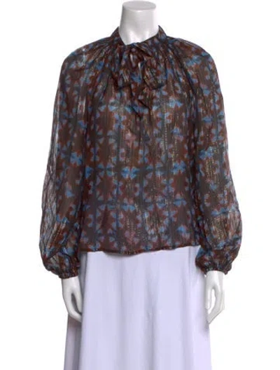 Pre-owned Ulla Johnson Silk Floral Print Blouse