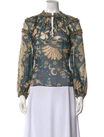 Pre-owned Ulla Johnson Silk Floral Print Blouse