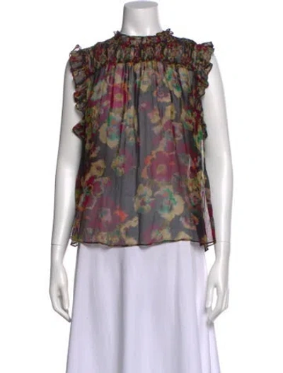 Pre-owned Ulla Johnson Silk Floral Print Blouse